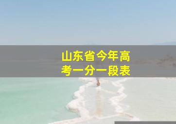 山东省今年高考一分一段表