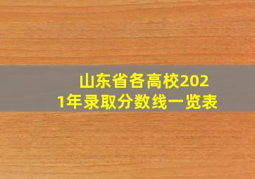 山东省各高校2021年录取分数线一览表