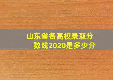 山东省各高校录取分数线2020是多少分