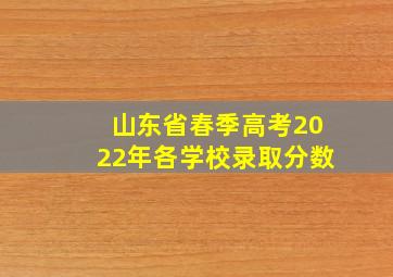 山东省春季高考2022年各学校录取分数