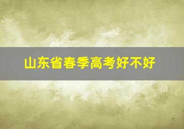 山东省春季高考好不好