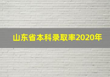 山东省本科录取率2020年