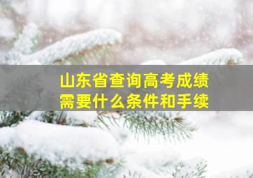 山东省查询高考成绩需要什么条件和手续