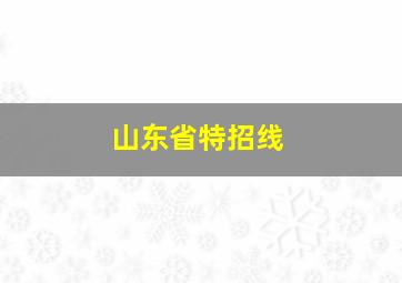 山东省特招线