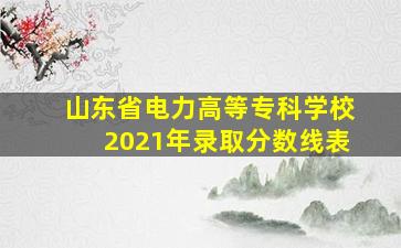 山东省电力高等专科学校2021年录取分数线表