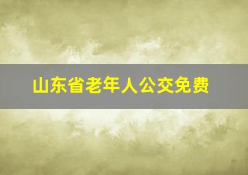 山东省老年人公交免费