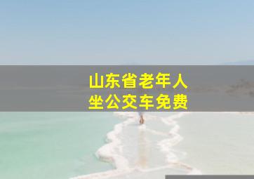 山东省老年人坐公交车免费