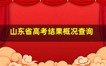 山东省高考结果概况查询