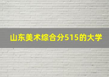 山东美术综合分515的大学