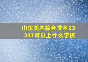 山东美术综合排名23341可以上什么学校