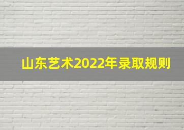 山东艺术2022年录取规则