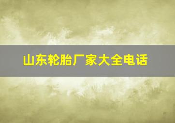 山东轮胎厂家大全电话