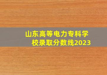 山东高等电力专科学校录取分数线2023