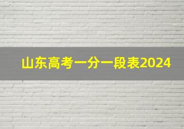 山东高考一分一段表2024