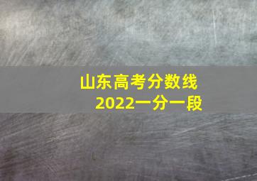 山东高考分数线2022一分一段