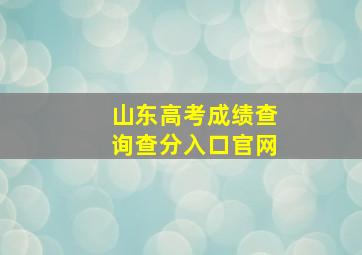 山东高考成绩查询查分入口官网