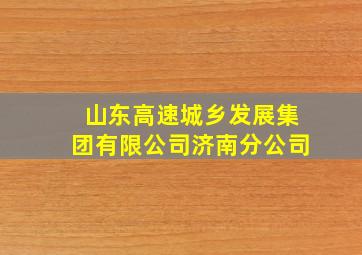 山东高速城乡发展集团有限公司济南分公司