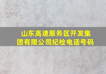 山东高速服务区开发集团有限公司纪检电话号码