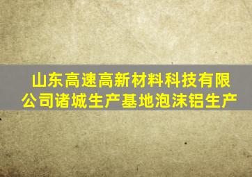 山东高速高新材料科技有限公司诸城生产基地泡沫铝生产