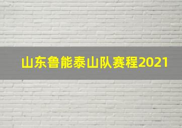 山东鲁能泰山队赛程2021