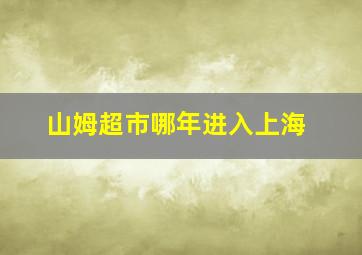 山姆超市哪年进入上海