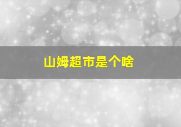 山姆超市是个啥