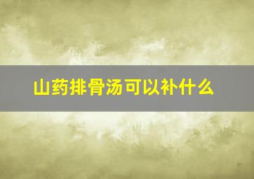 山药排骨汤可以补什么