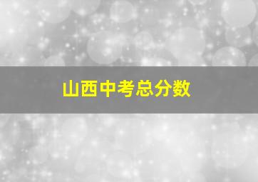 山西中考总分数