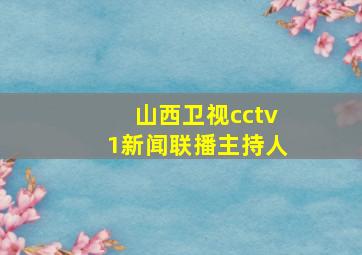 山西卫视cctv1新闻联播主持人