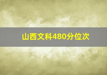 山西文科480分位次