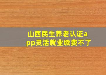 山西民生养老认证app灵活就业缴费不了