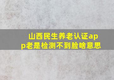 山西民生养老认证app老是检测不到脸啥意思