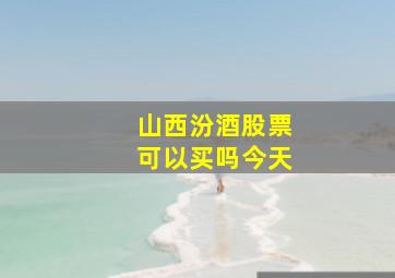 山西汾酒股票可以买吗今天