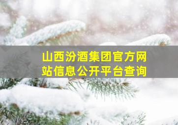 山西汾酒集团官方网站信息公开平台查询