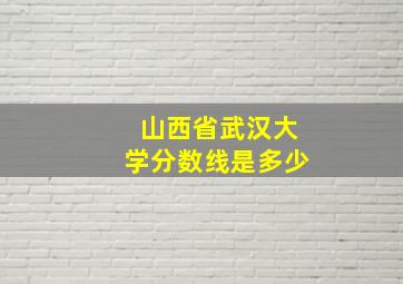 山西省武汉大学分数线是多少