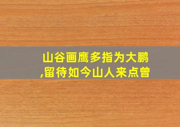 山谷画鹰多指为大鹏,留待如今山人来点曾