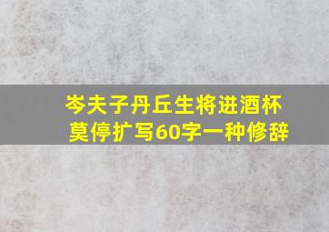 岑夫子丹丘生将进酒杯莫停扩写60字一种修辞