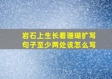 岩石上生长着珊瑚扩写句子至少两处该怎么写