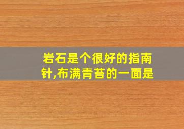 岩石是个很好的指南针,布满青苔的一面是