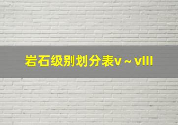 岩石级别划分表v～vIII