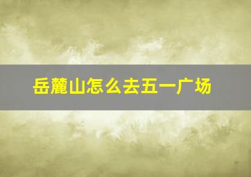 岳麓山怎么去五一广场