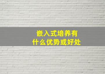 嵌入式培养有什么优势或好处