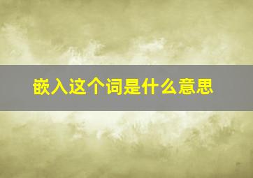 嵌入这个词是什么意思