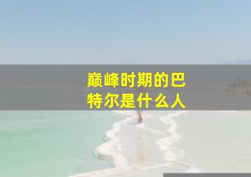 巅峰时期的巴特尔是什么人