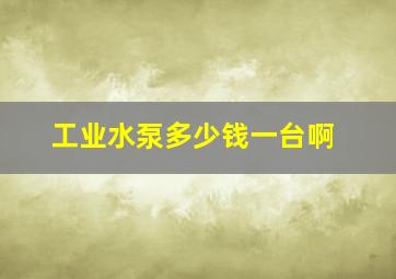 工业水泵多少钱一台啊