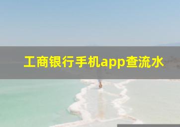 工商银行手机app查流水