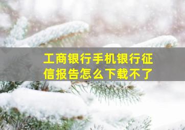 工商银行手机银行征信报告怎么下载不了