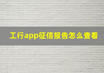 工行app征信报告怎么查看