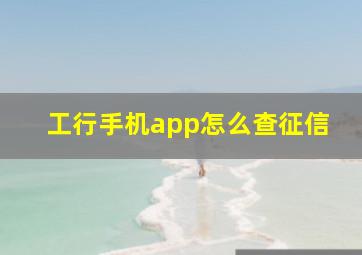 工行手机app怎么查征信