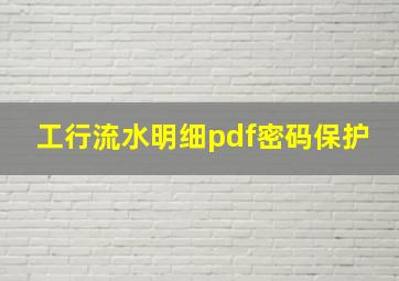 工行流水明细pdf密码保护